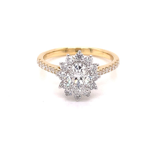 Oval Shaped Diamond Cluster Style Ring - 1.23cts  Gardiner Brothers