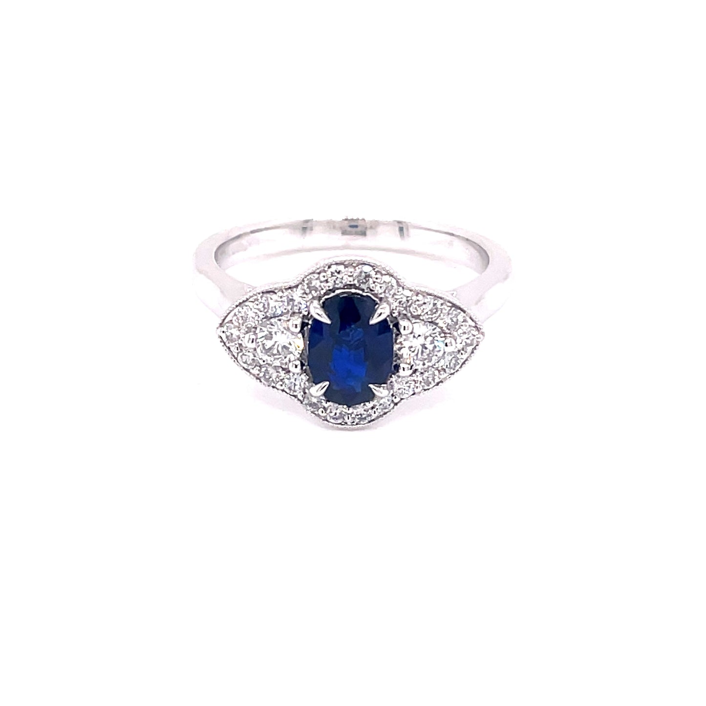 Sapphire and Diamond Vintage Style Cluster Ring  Gardiner Brothers