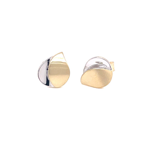 Yellow and White Gold Heart Shaped Earrings  Gardiner Brothers