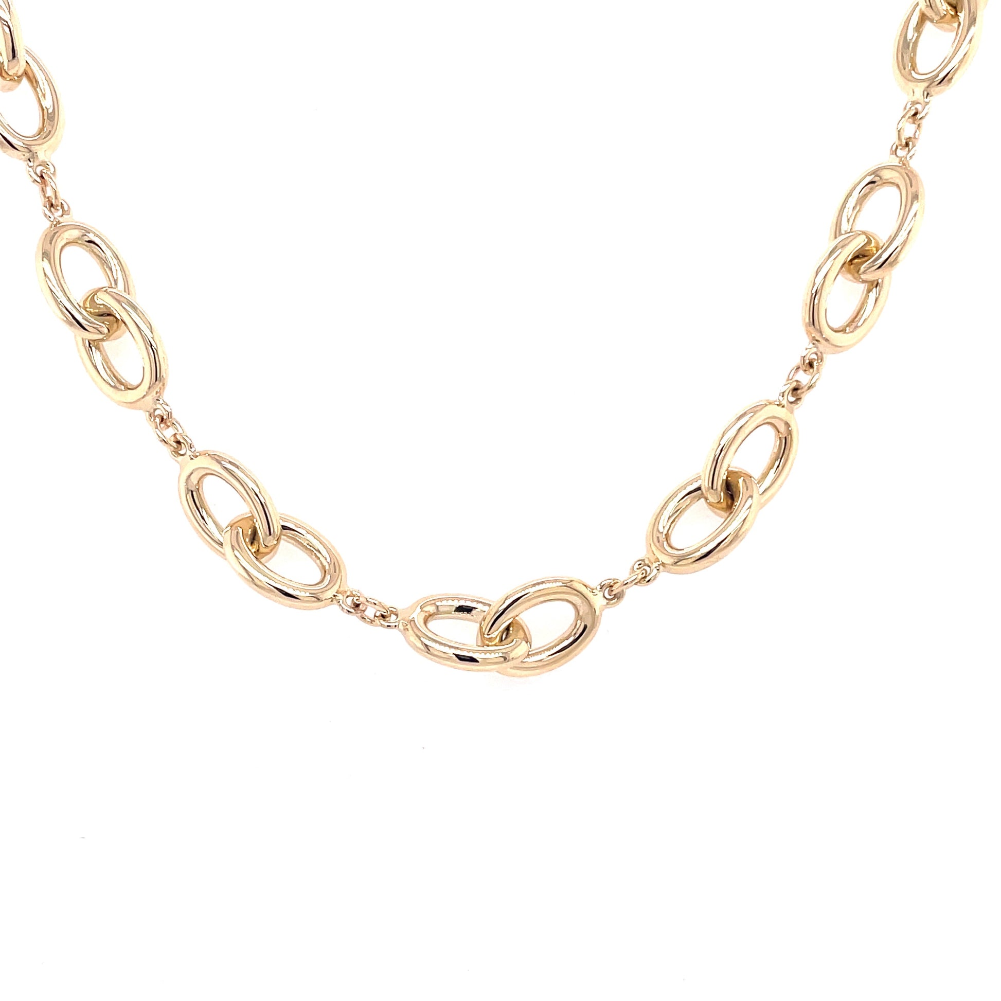 Yellow Gold Oval Link Necklace  Gardiner Brothers