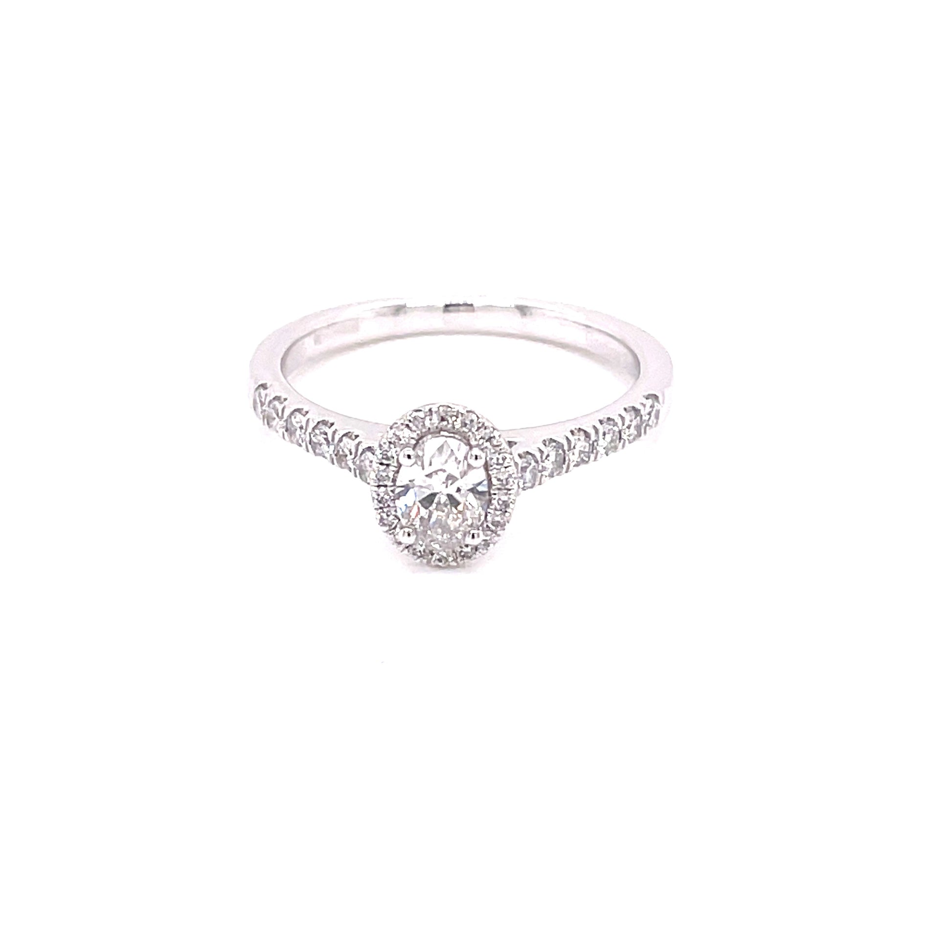 Oval Shaped Diamond Halo Style Ring - 0.62cts  Gardiner Brothers