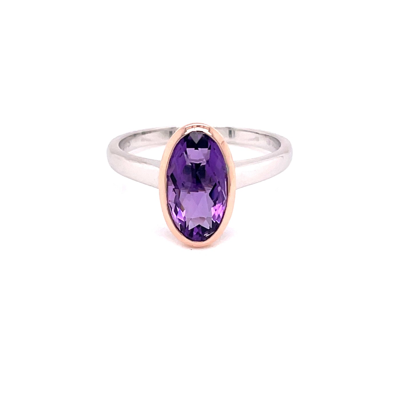 Amethyst Dress Ring in Rose and White Gold  Gardiner Brothers