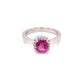 Pink Tourmaline and Round Brilliant Cut Diamond Halo Style Ring  Gardiner Brothers