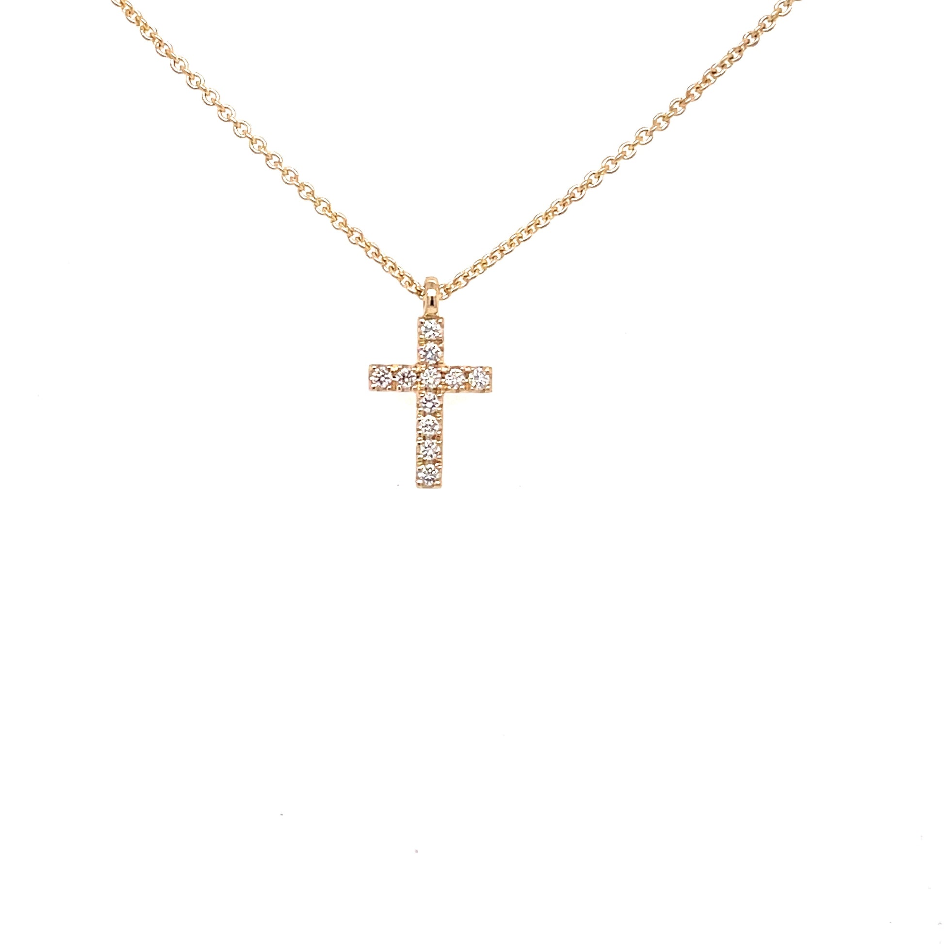 Yellow Gold Diamond Set Cross Pendant  Gardiner Brothers   