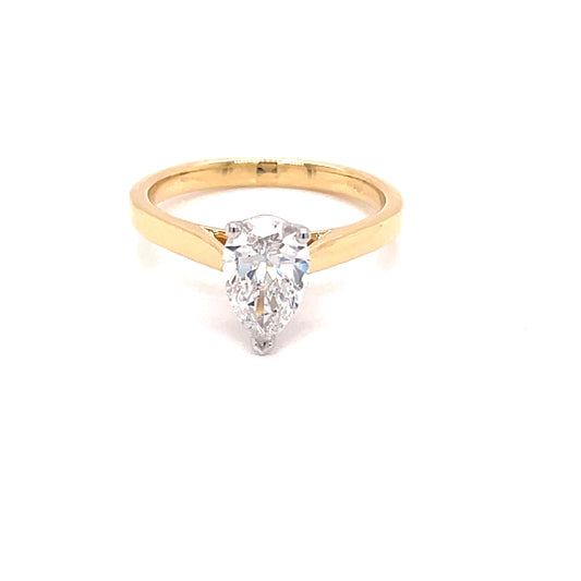 Pear Shaped Diamond solitaire Ring - 1.00cts  Gardiner Brothers