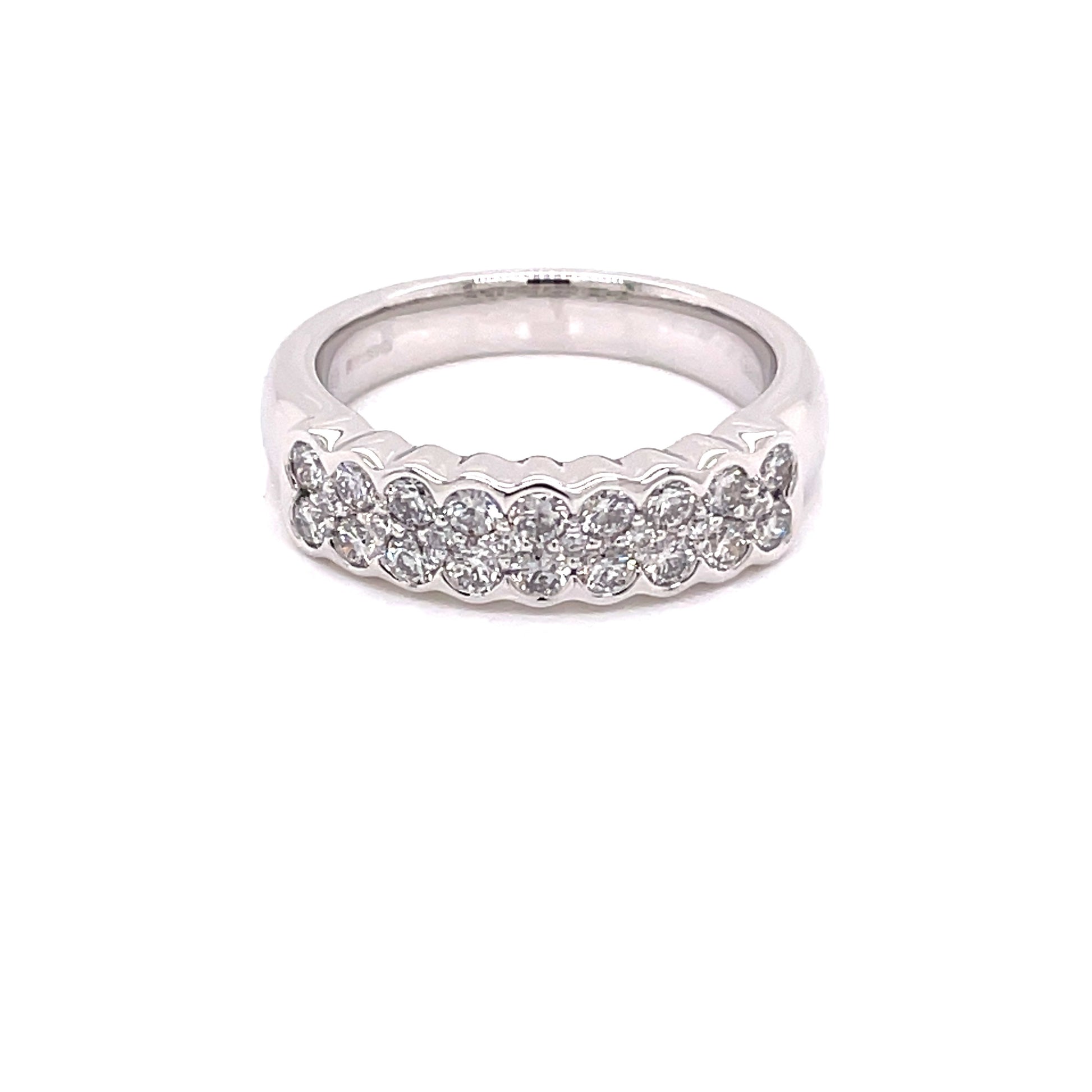 Round Brilliant Cut Diamond Double Row Dress Style Ring  Gardiner Brothers