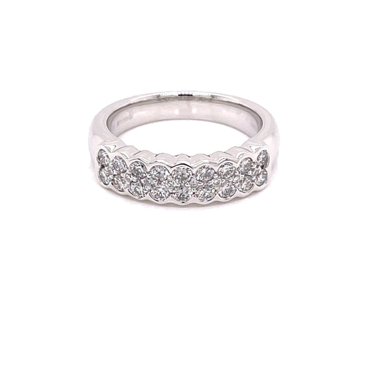 Round Brilliant Cut Diamond Double Row Dress Style Ring  Gardiner Brothers