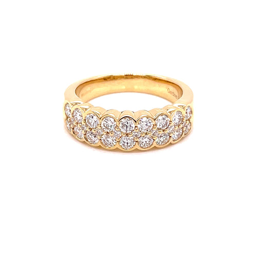 Round Brilliant Cut Diamond Double Row Dress Style Ring  Gardiner Brothers