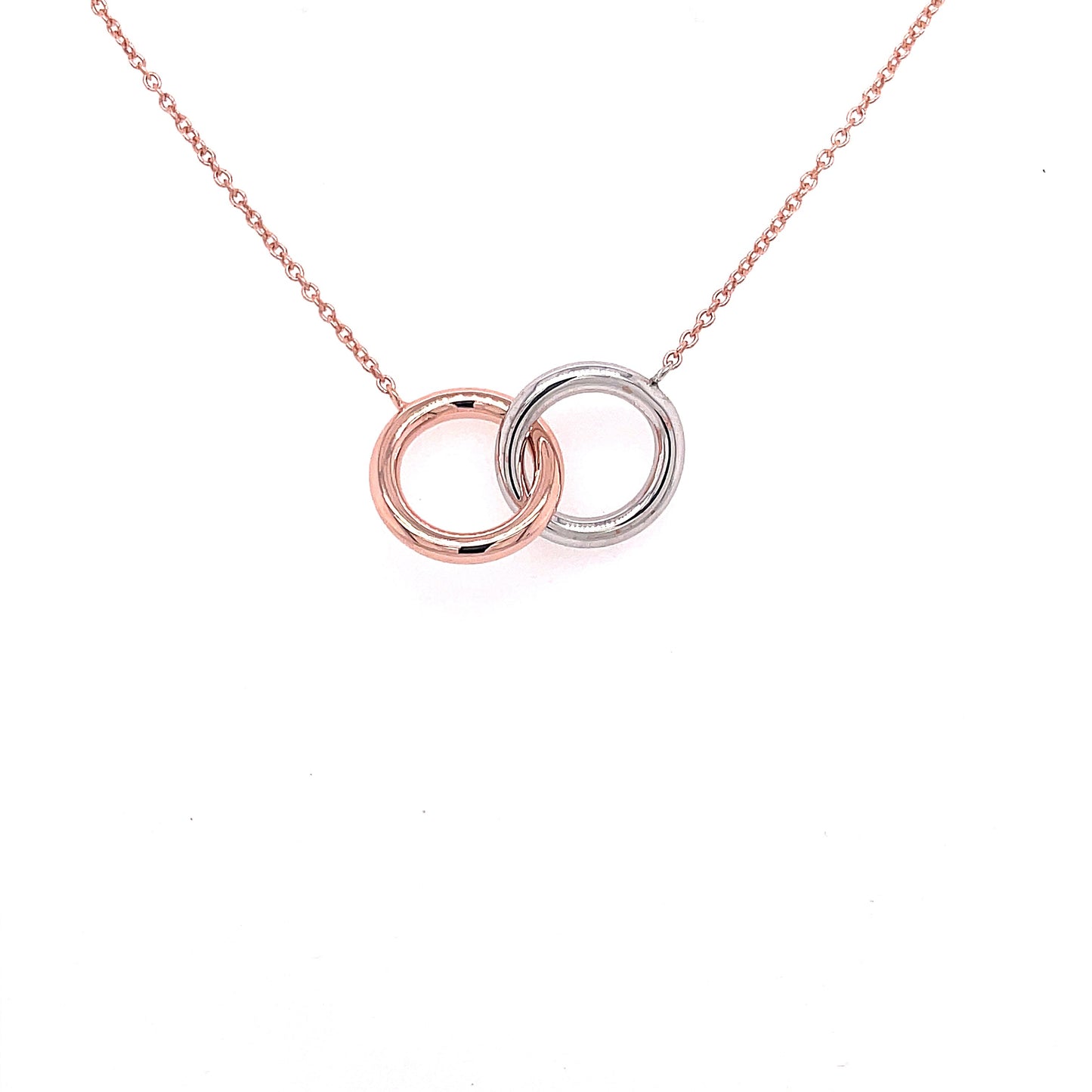 Rose and White Gold Interlocking Circles  Gardiner Brothers