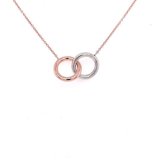 Rose and White Gold Interlocking Circles  Gardiner Brothers