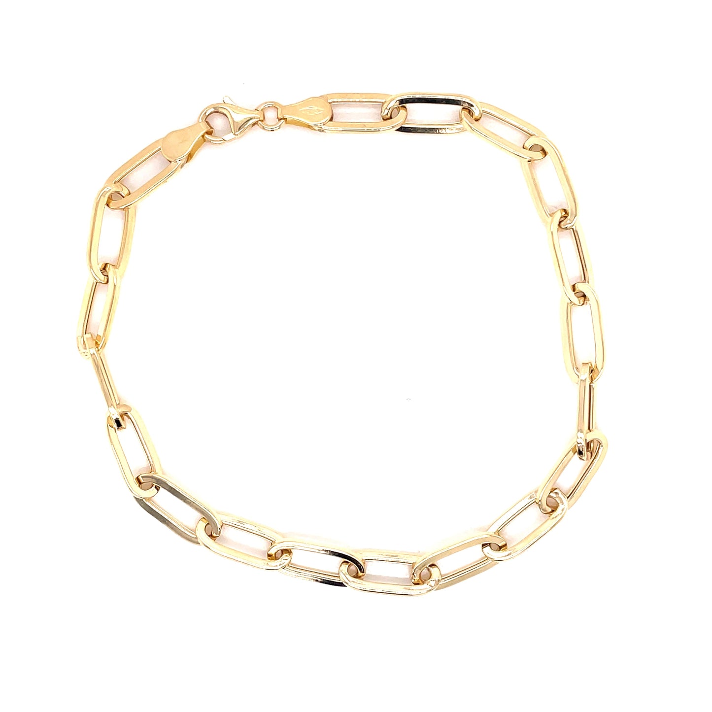 Yellow Gold Oblong Link Bracelet  Gardiner Brothers