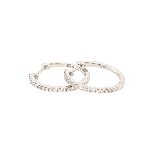 White Gold Diamond Hoop Earrings  Gardiner Brothers