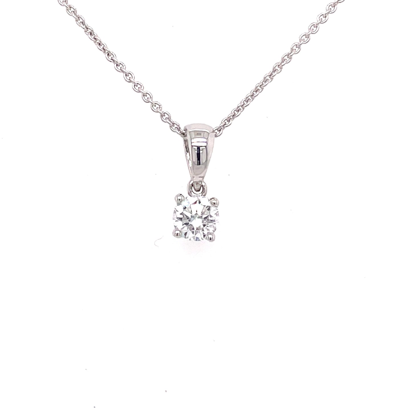 Round Brilliant Cut Diamond Solitaire Pendant - 0.26cts  Gardiner Brothers