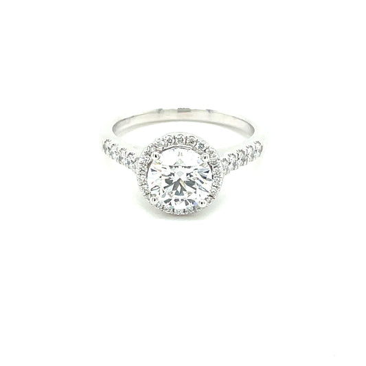 Lab Grown Round Brilliant Cut Diamond Halo Style Ring - 1.55cts  Gardiner Brothers