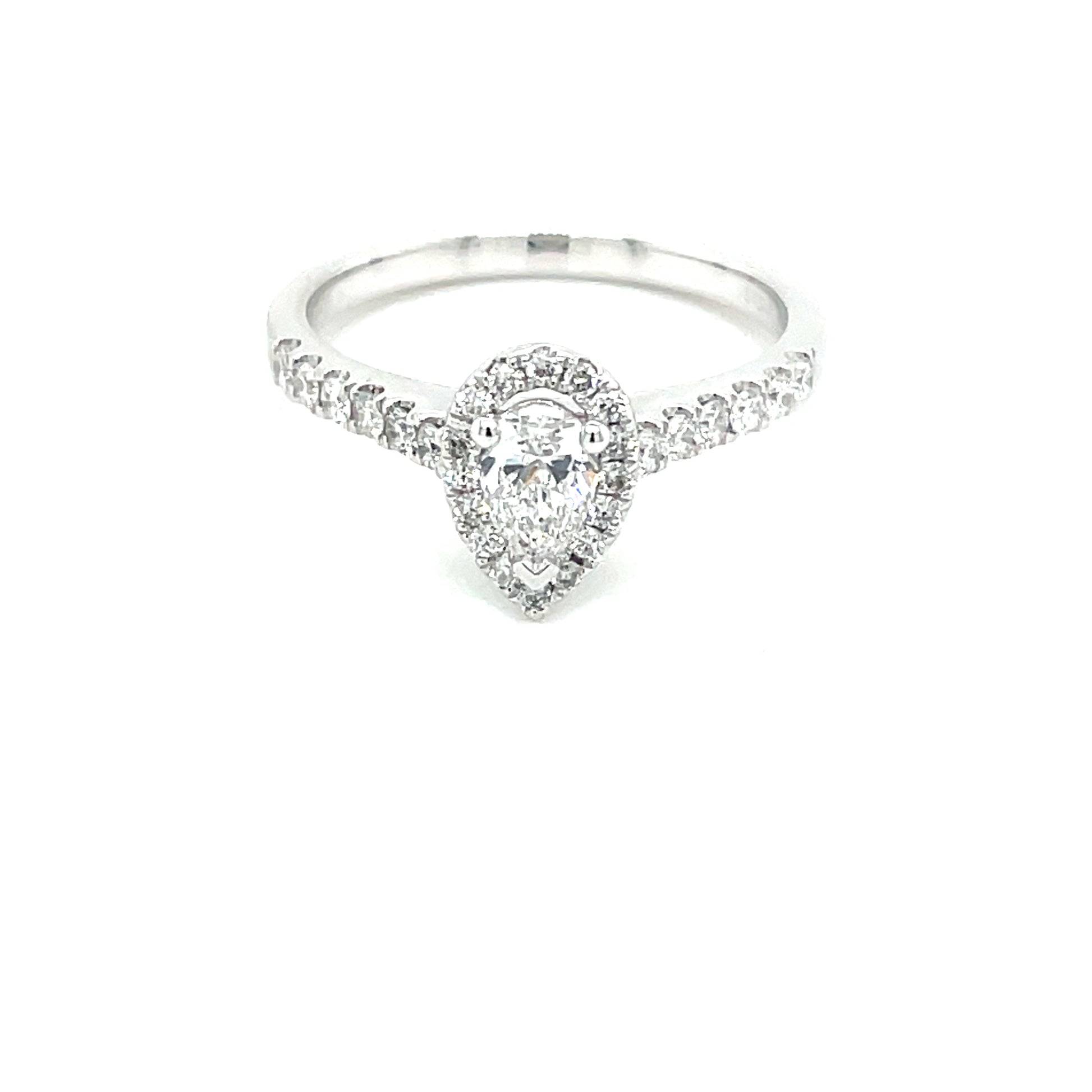 Pear Shaped Diamond Halo Ring - 0.63cts  Gardiner Brothers