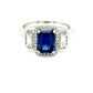 Sapphire and Diamond Fancy Halo Style Ring  Gardiner Brothers