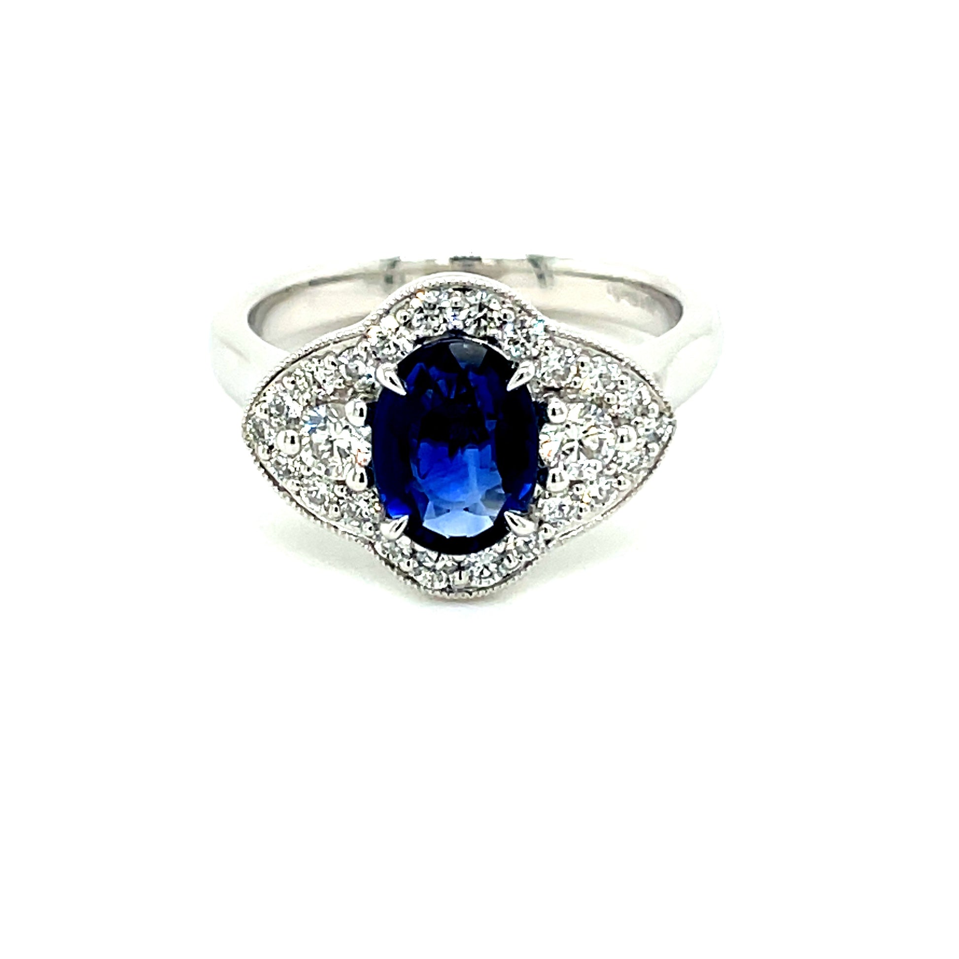 Sapphire and Diamond Vintage Style Cluster Ring  Gardiner Brothers