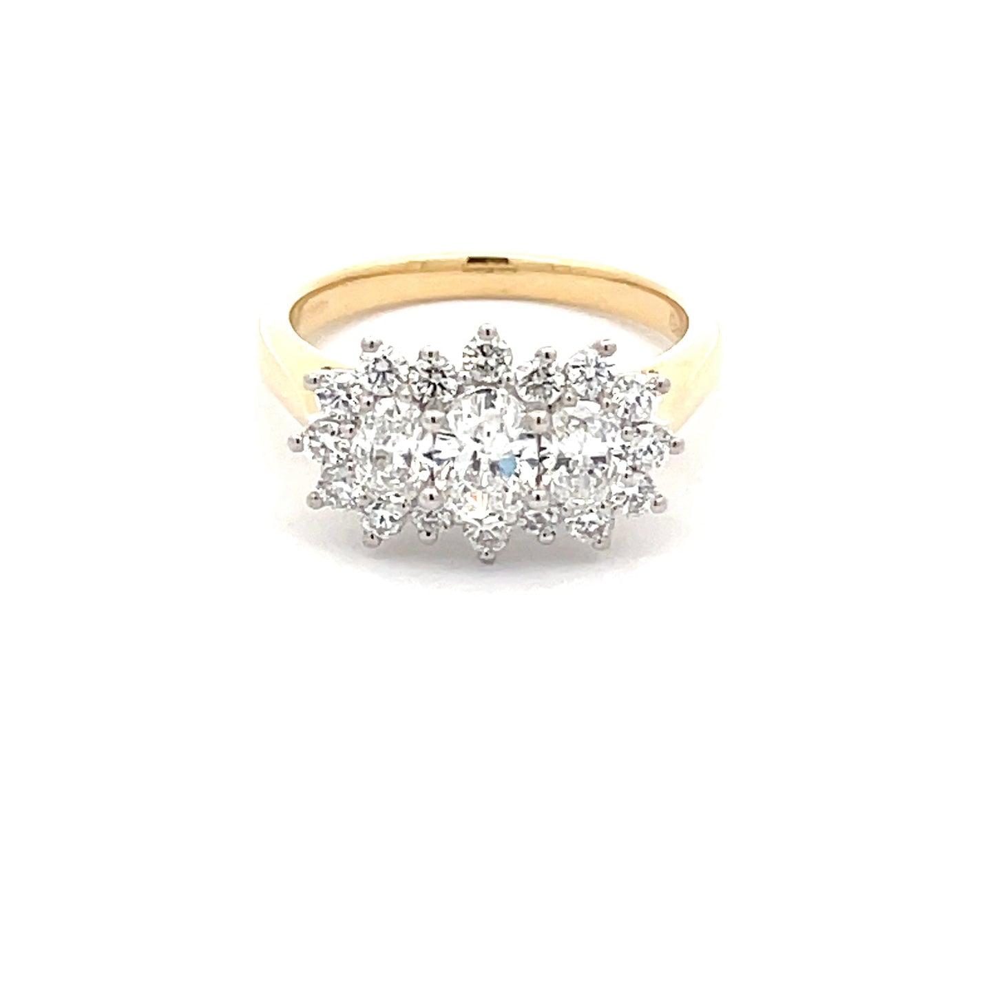 3 Oval Shaped Diamond Cluster Style Ring - 1.28cts  Gardiner Brothers