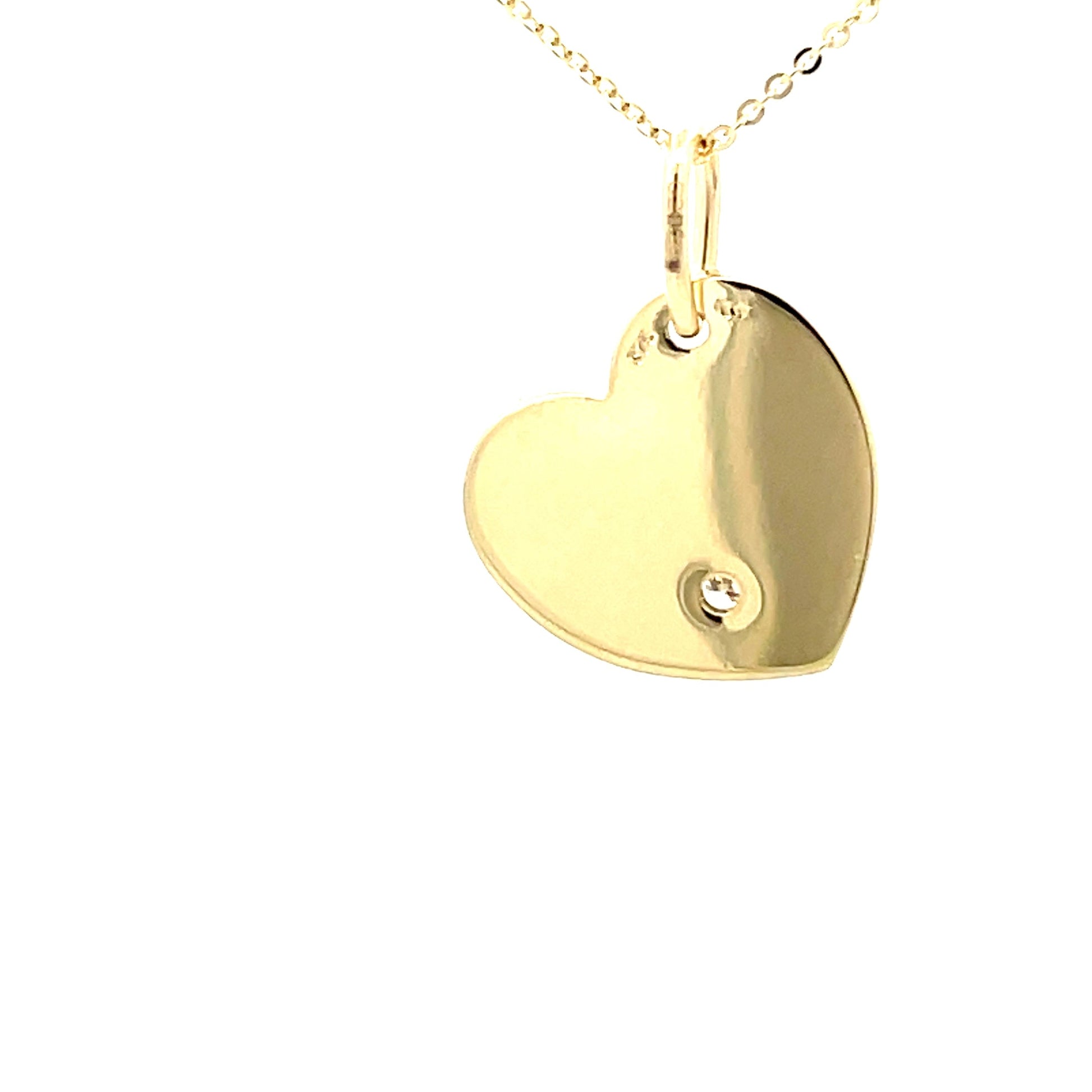 Yellow Gold Diamond Heart Pendant Necklace  Gardiner Brothers