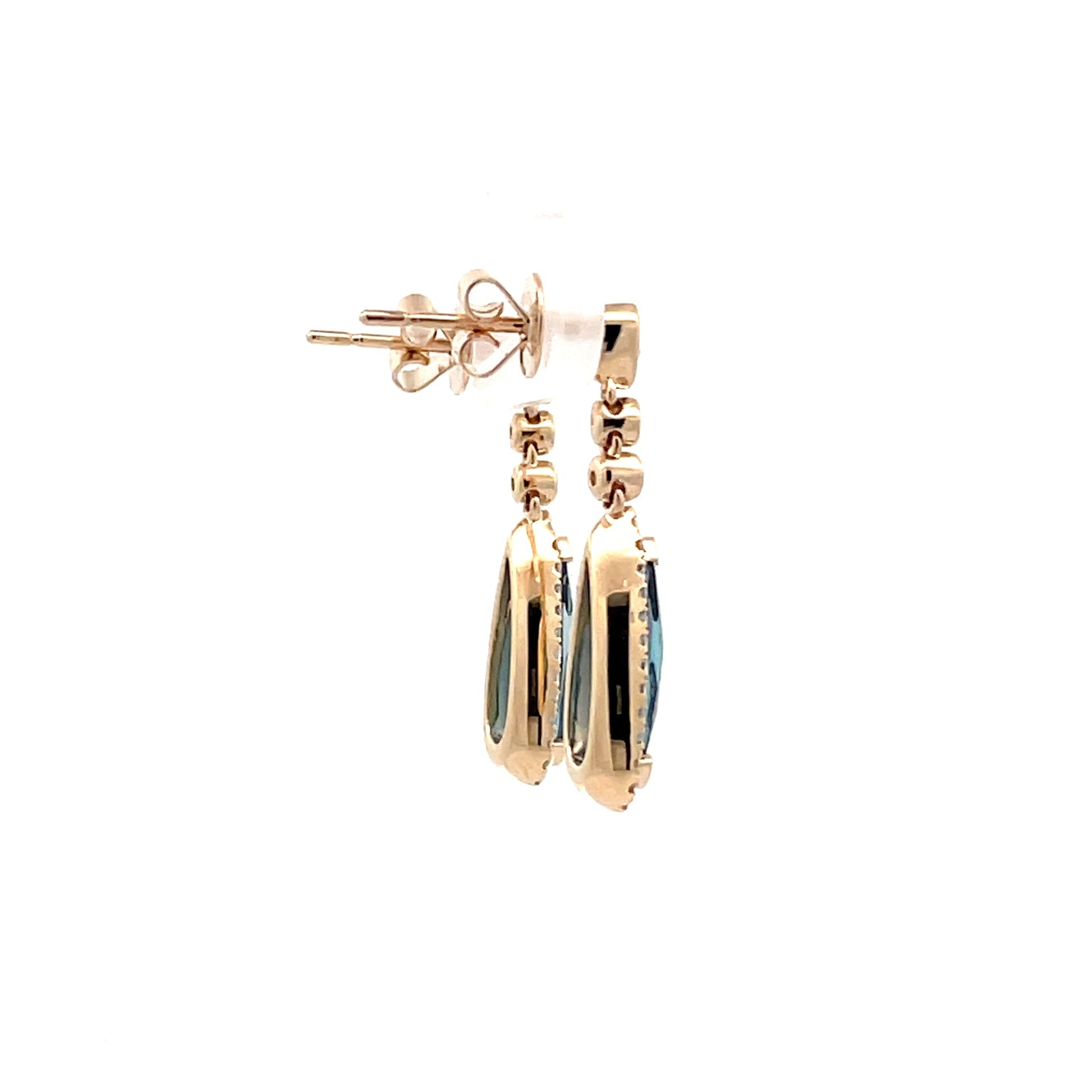 Yellow Gold London Blue Topaz Drop Earrings  Gardiner Brothers