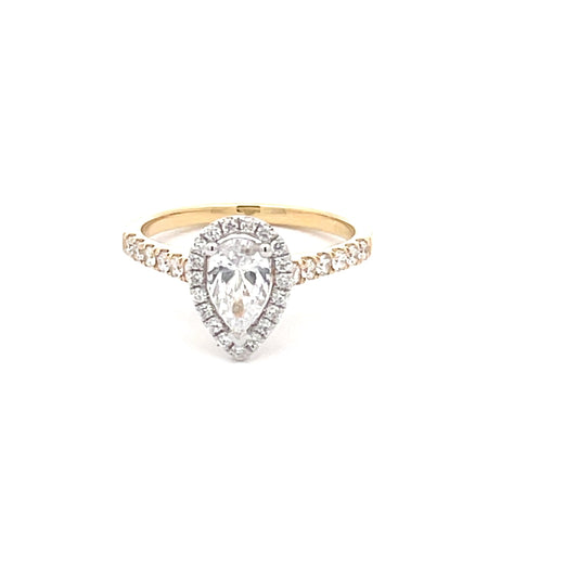 Pear Shaped Diamond Halo Style Ring - 0.85cts  Gardiner Brothers