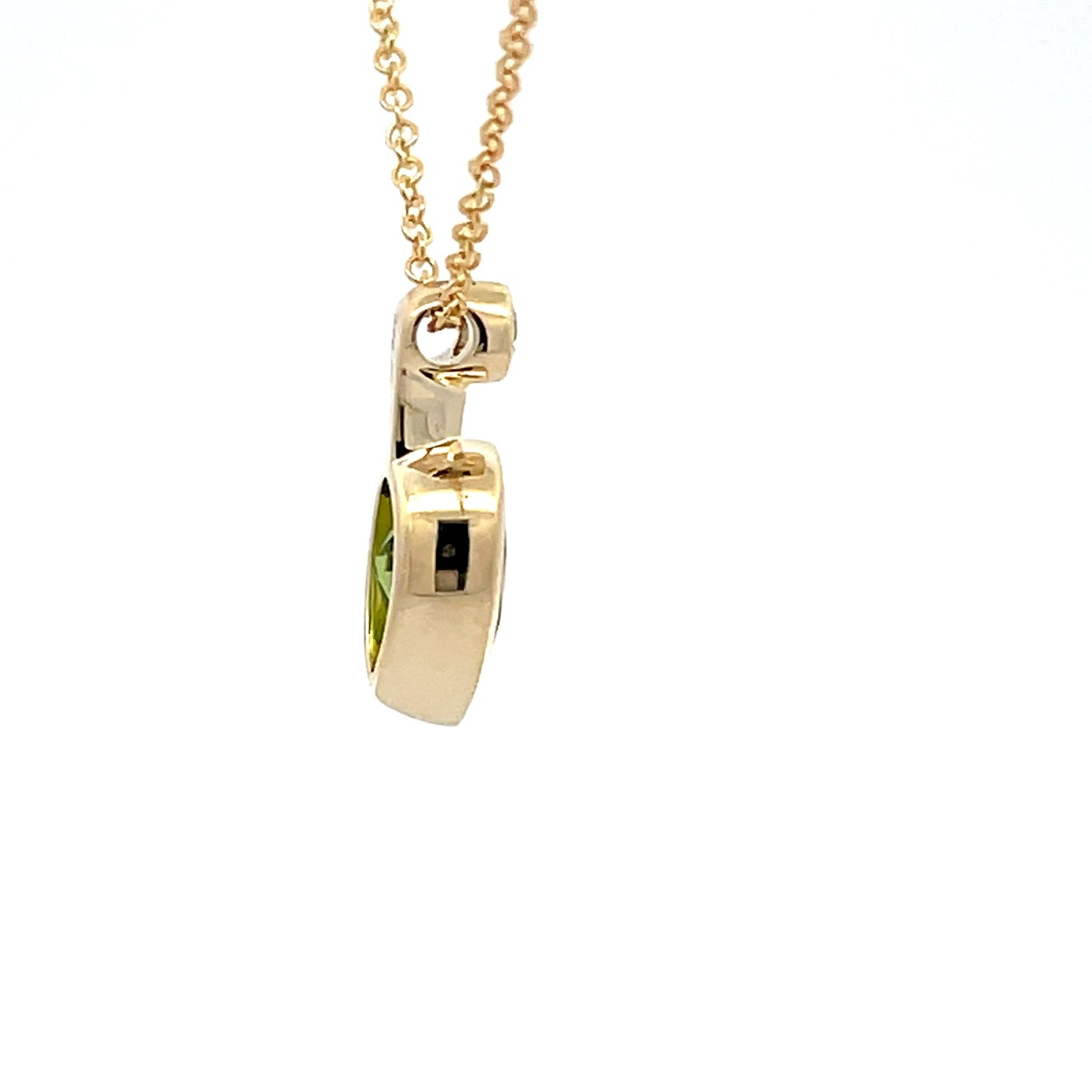 Yellow Gold Diamond & Peridot Necklace  Gardiner Brothers