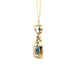 Yellow Gold Swiss Blue Topaz & Diamond Drop Pendant Necklace  Gardiner Brothers