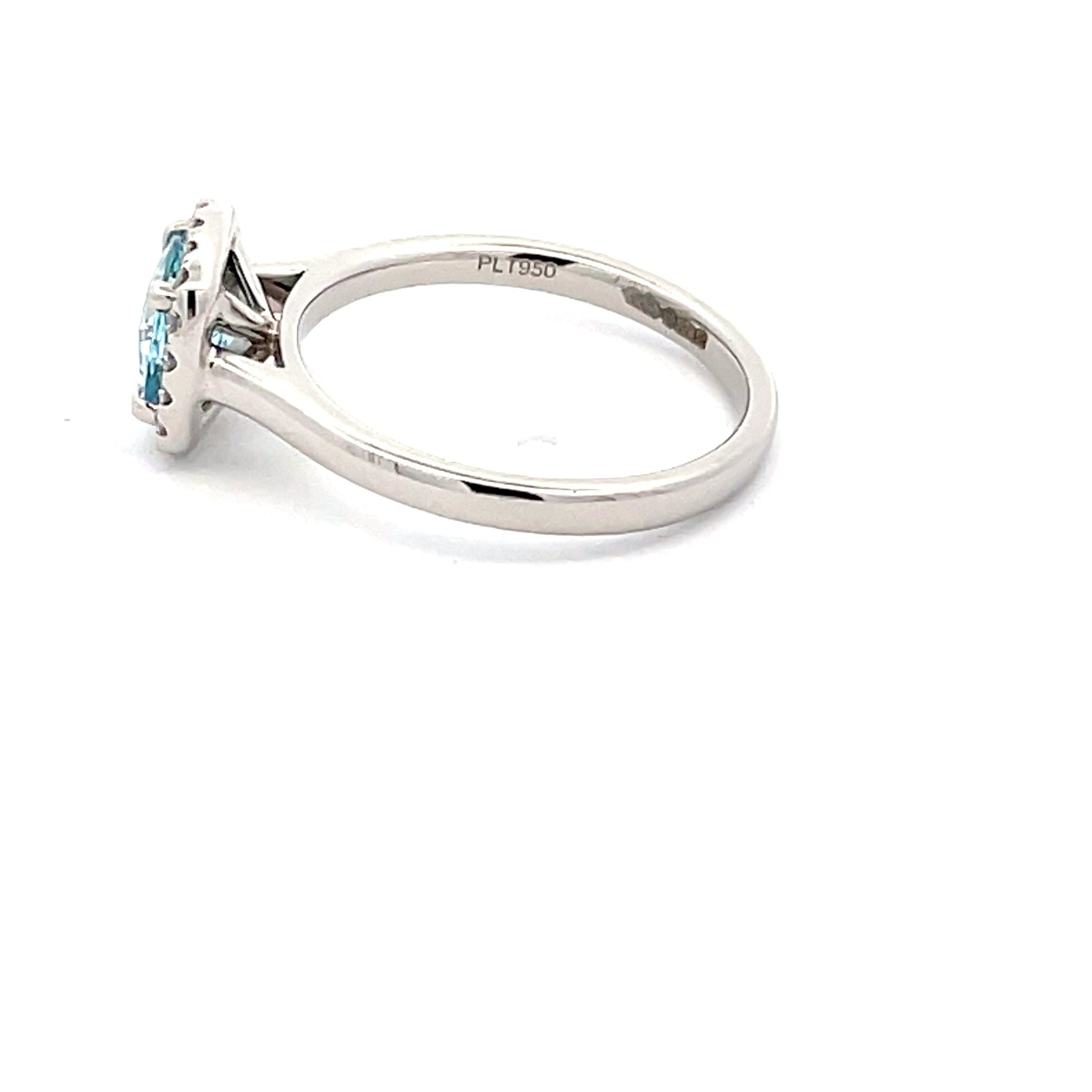 Aquamarine and Round Brilliant Cut Diamond Halo Ring  Gardiner Brothers