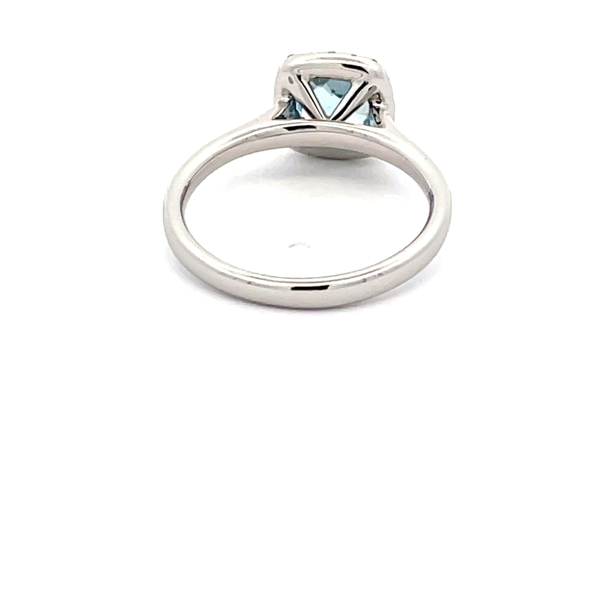 Aquamarine and Round Brilliant Cut Diamond Halo Ring  Gardiner Brothers