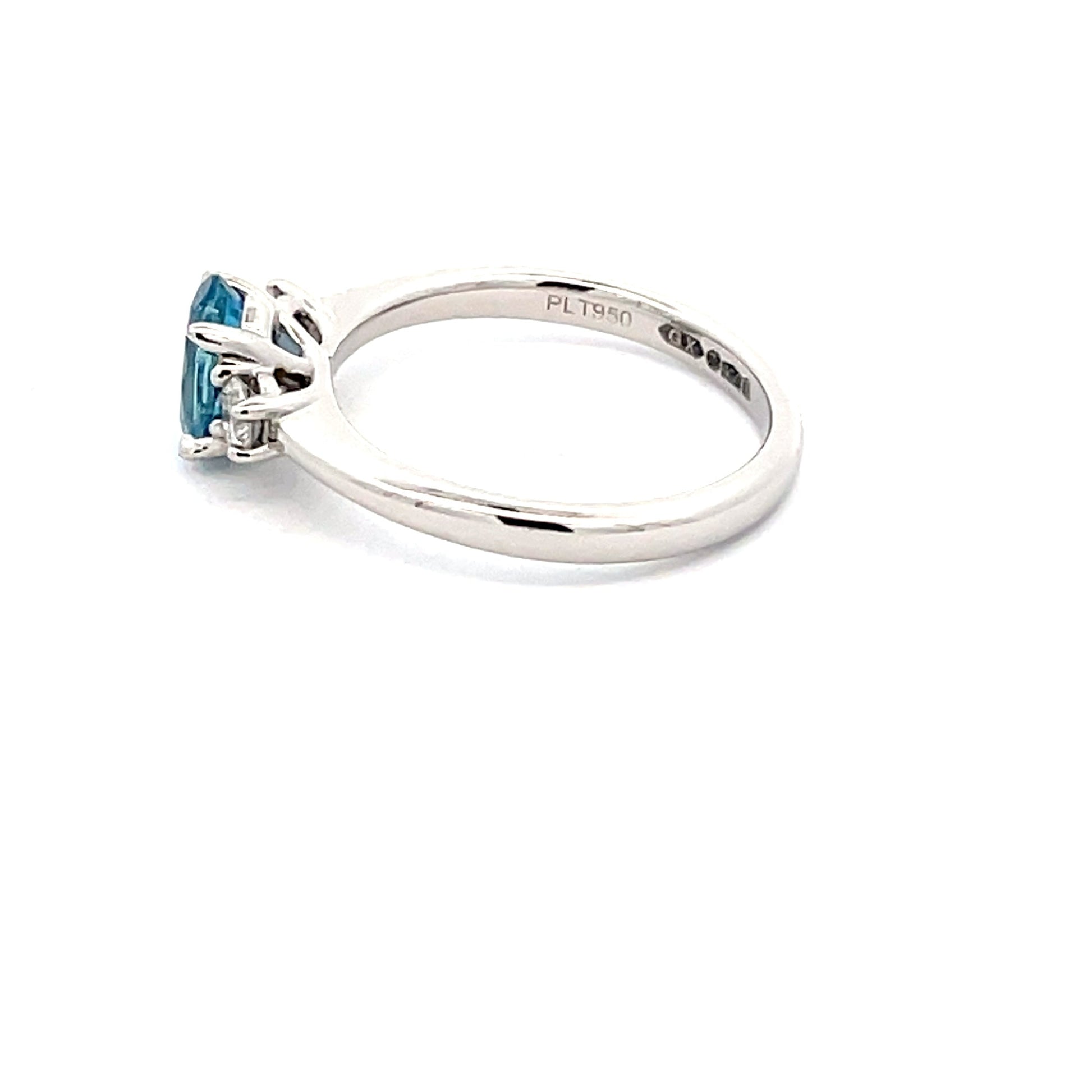 Aquamarine and Round Brilliant Cut Diamond 3 Stone Ring  Gardiner Brothers