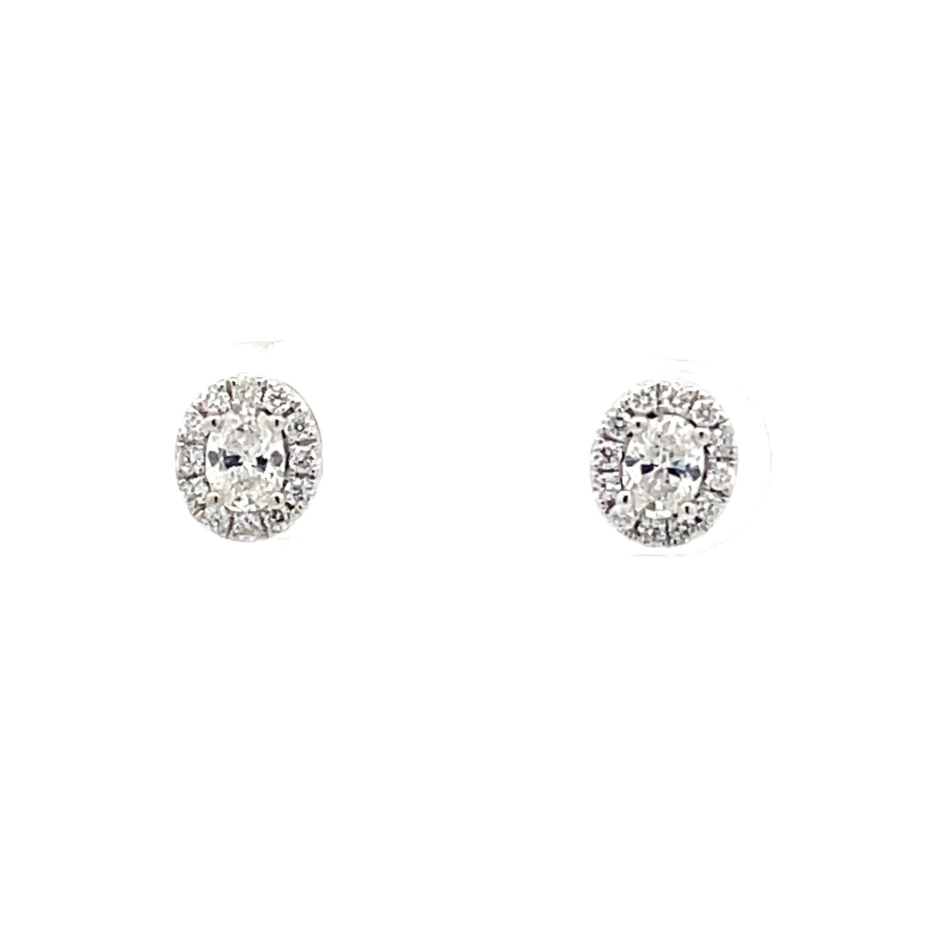 Oval Shaped Diamond Halo Style Earrings  Gardiner Brothers