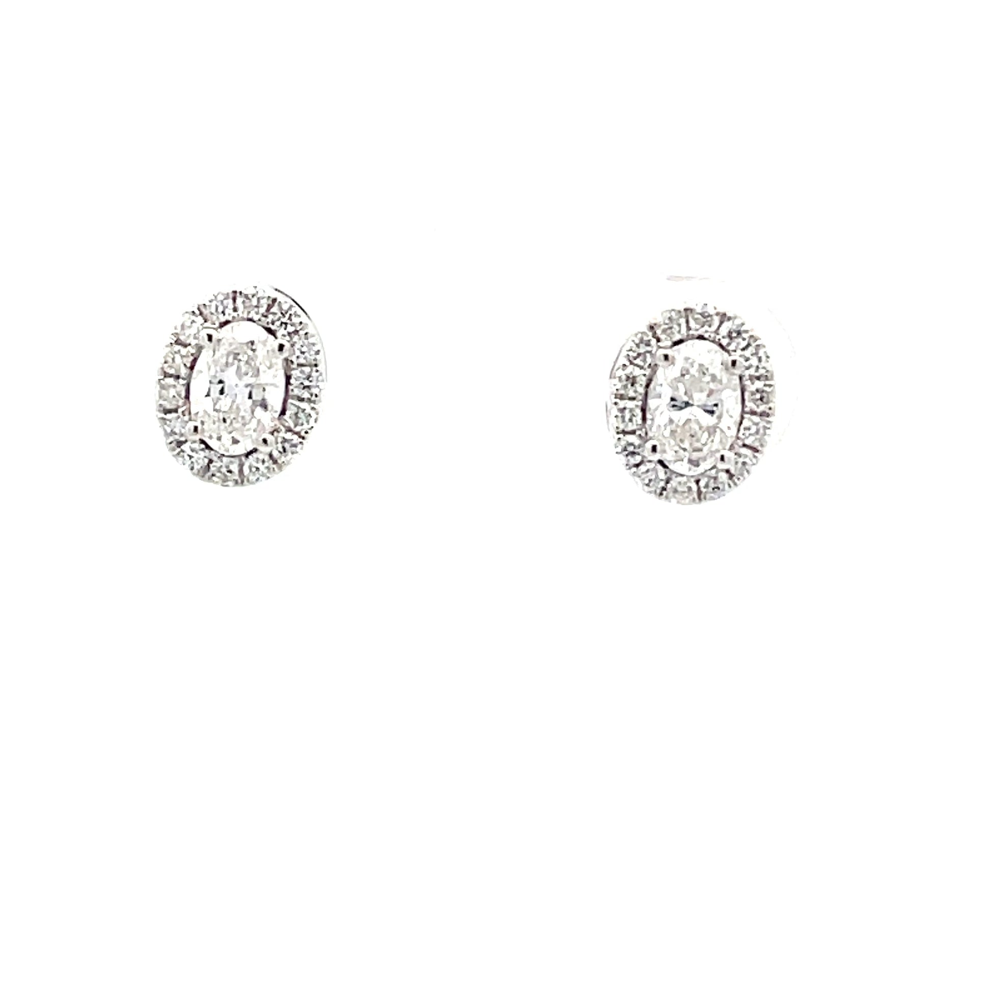 Oval Shaped Diamond Halo Style Earrings  Gardiner Brothers