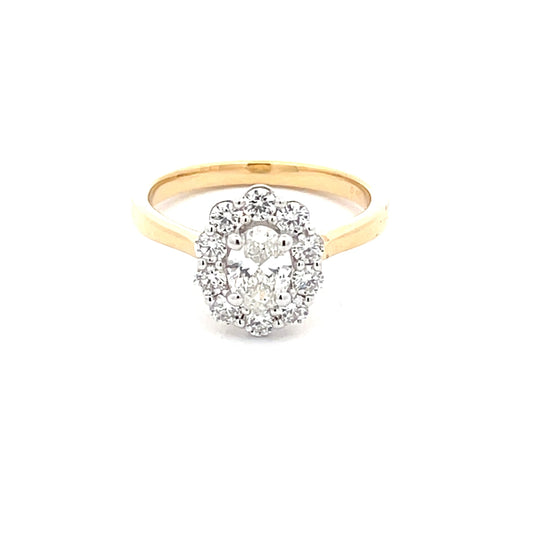 Oval Shaped Diamond Halo Style Ring - 0.95cts  Gardiner Brothers