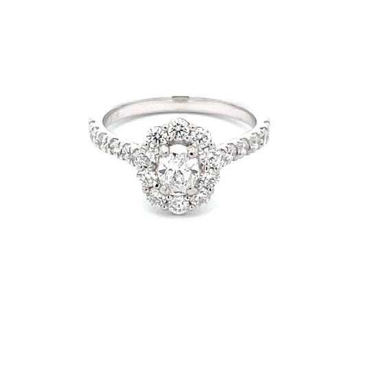 Oval Shaped Diamond Halo Style Ring - 1.15cts  Gardiner Brothers