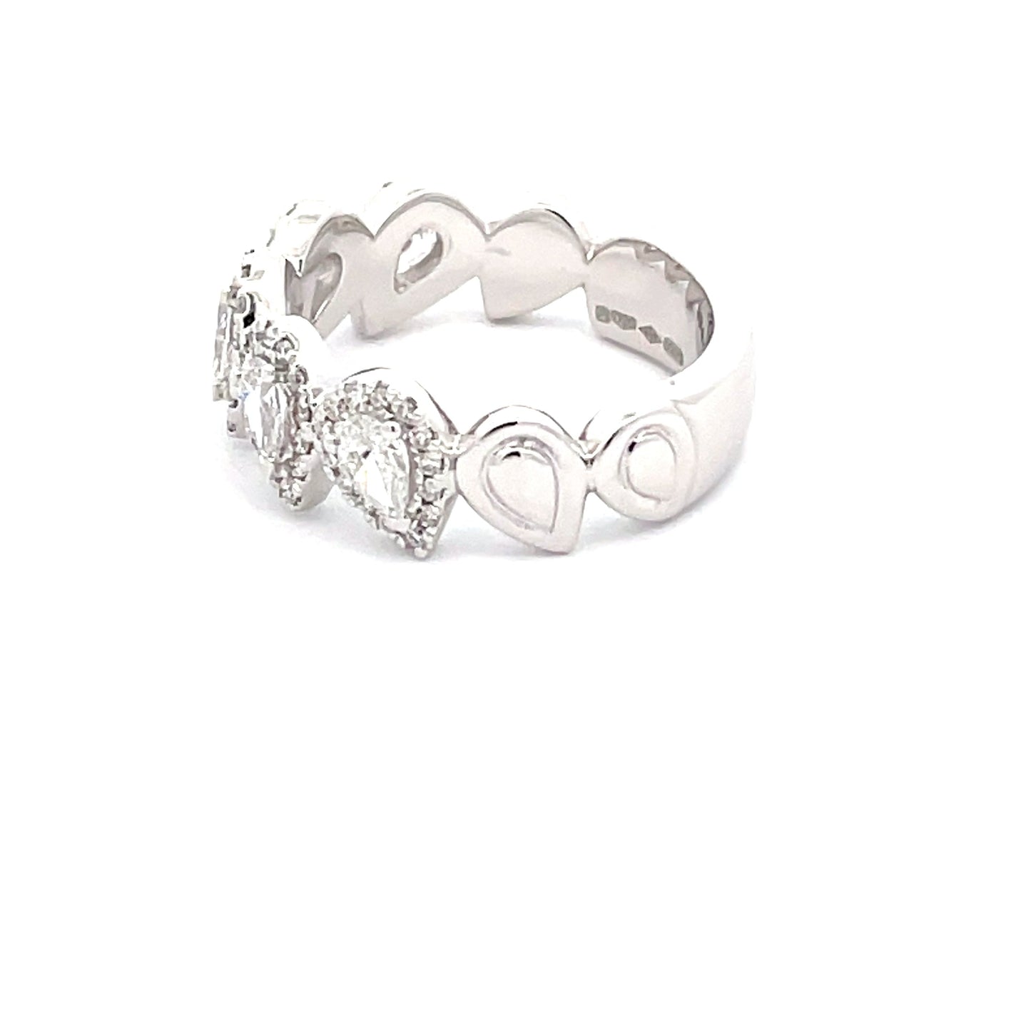 Pear Shaped Diamond Halo Style Eternity Ring  Gardiner Brothers