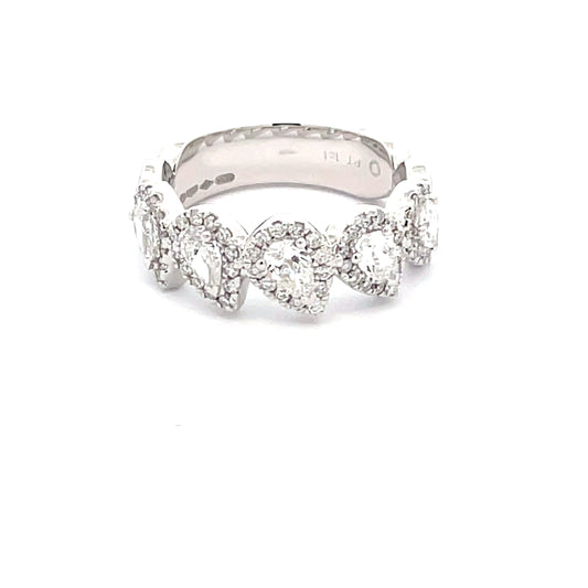 Pear Shaped Diamond Halo Style Eternity Ring  Gardiner Brothers