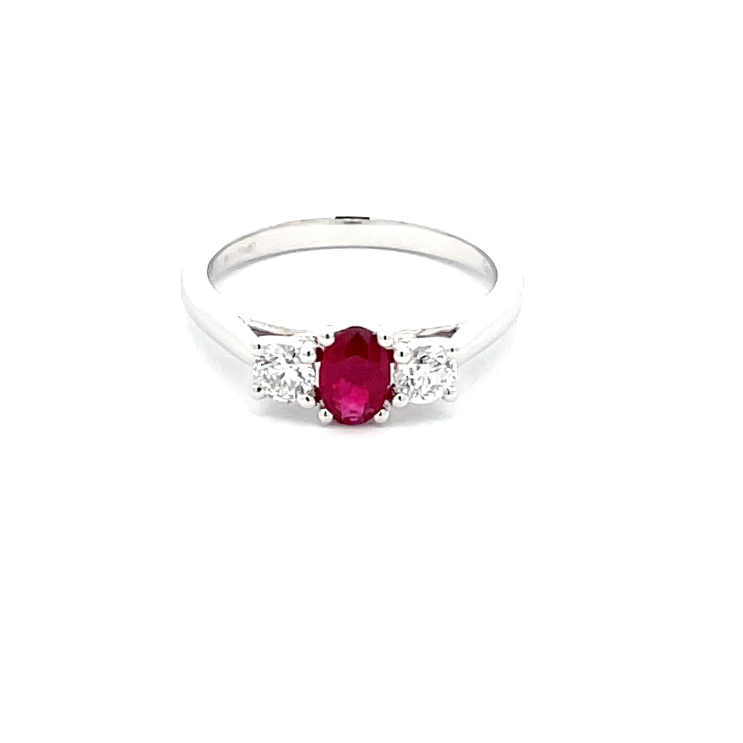 RUBY AND DIAMOND 3 STONE RING  Gardiner Brothers