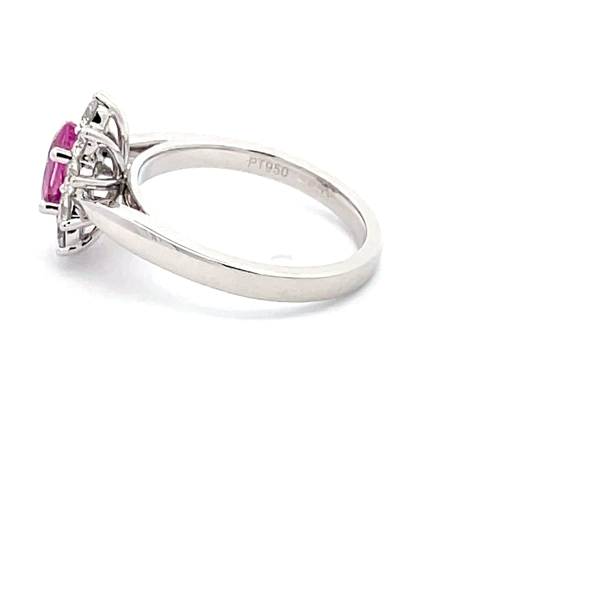 Pink Sapphire and Diamond Cluster Style Ring  Gardiner Brothers