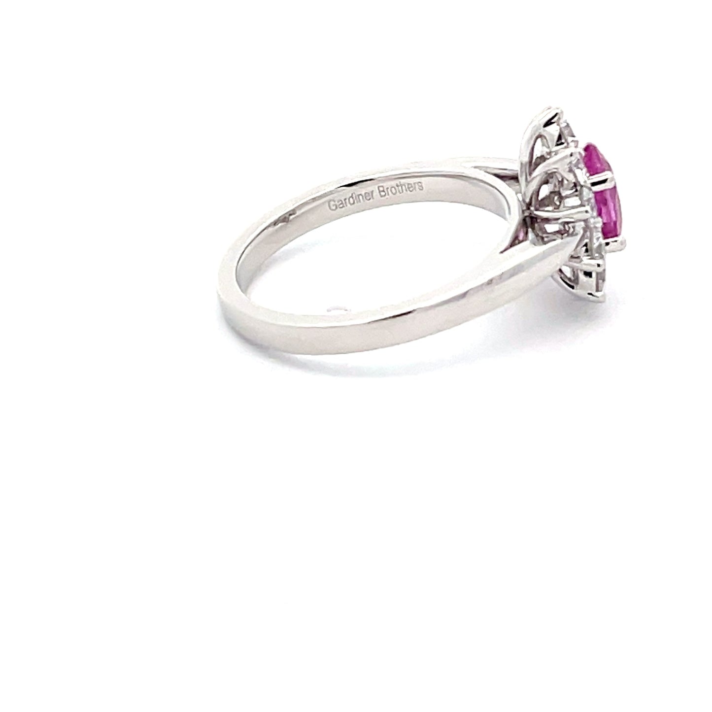 Pink Sapphire and Diamond Cluster Style Ring  Gardiner Brothers