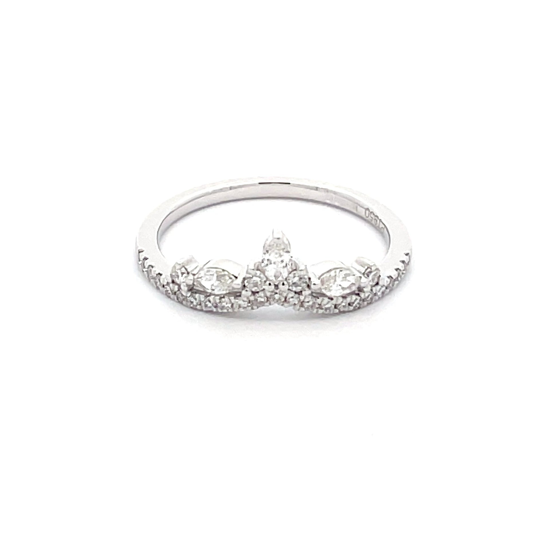 Round Brilliant and Marquise Shaped Diamond Tiara Ring  Gardiner Brothers