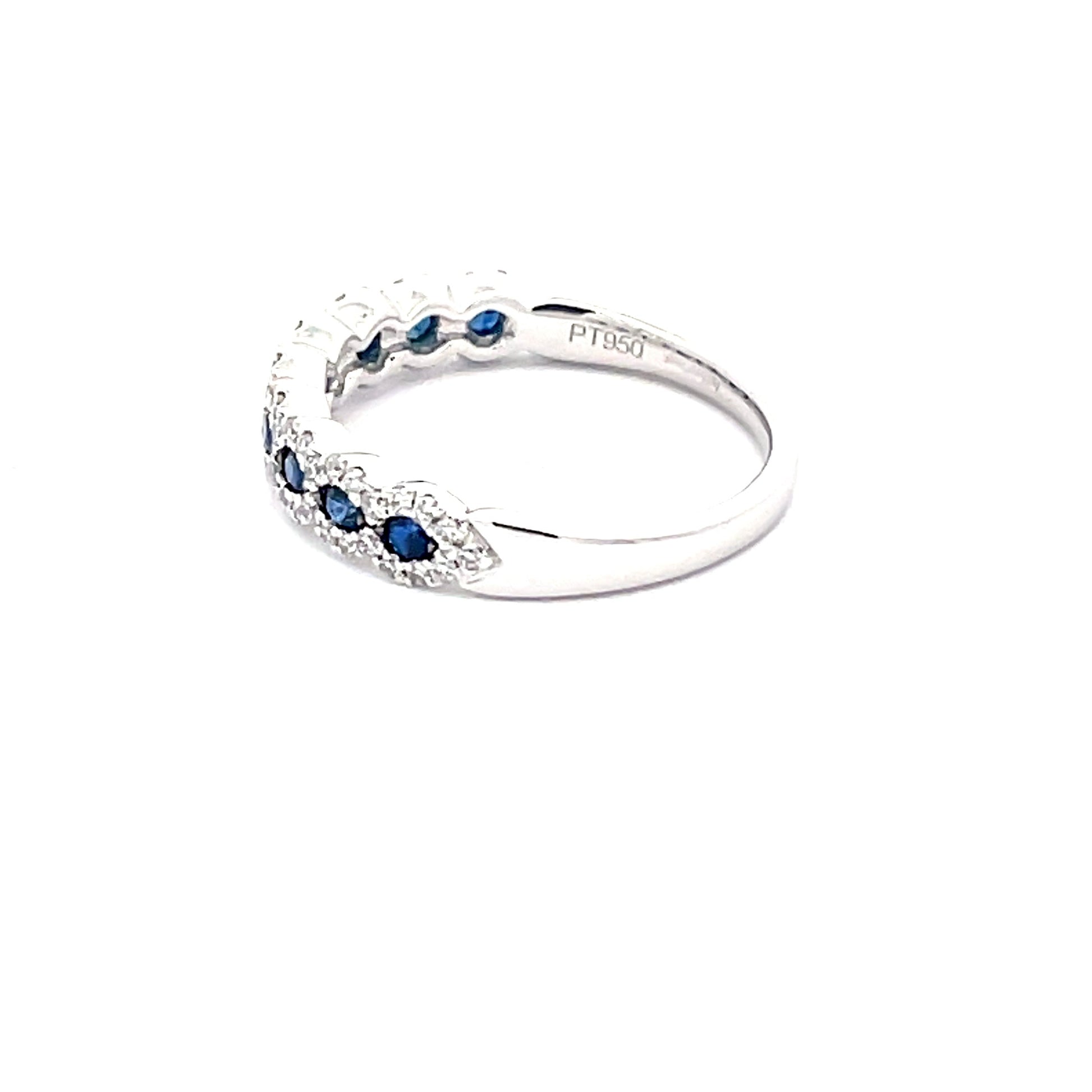 Sapphire and Round Brilliant Cut Diamond Halo Style Dress Ring  Gardiner Brothers