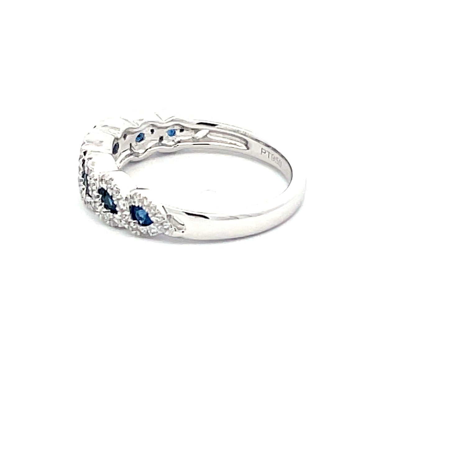 Sapphire and Round Brilliant Cut Diamond Halo Style Dress Ring  Gardiner Brothers