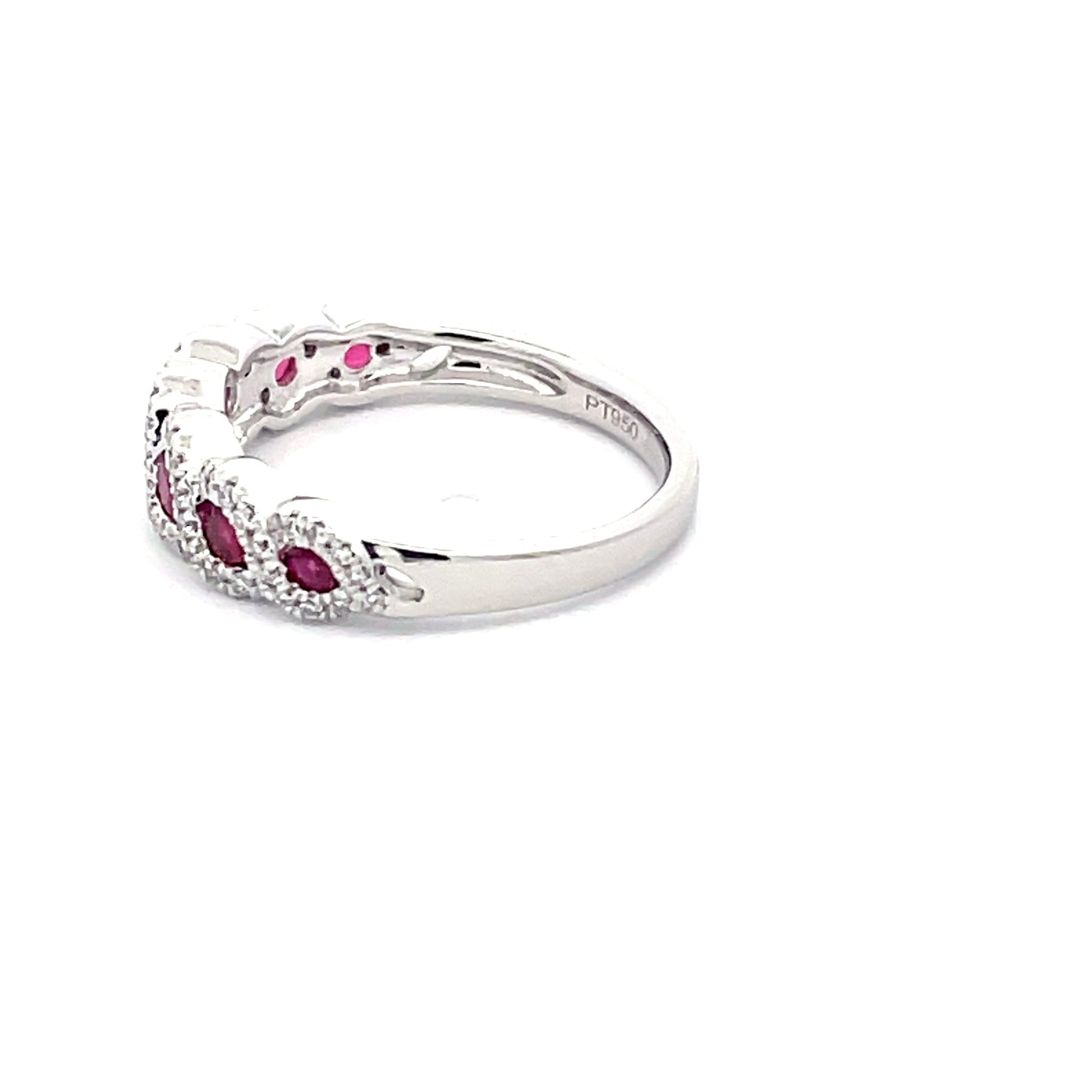 Ruby and Round Brilliant Cut Diamond Halo Style Dress Ring  Gardiner Brothers