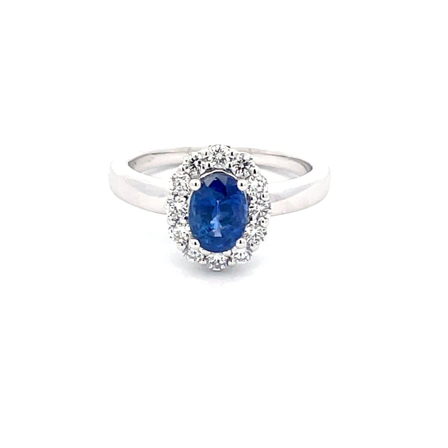 Sapphire and Round Brilliant Cut Diamond Cluster Ring  Gardiner Brothers