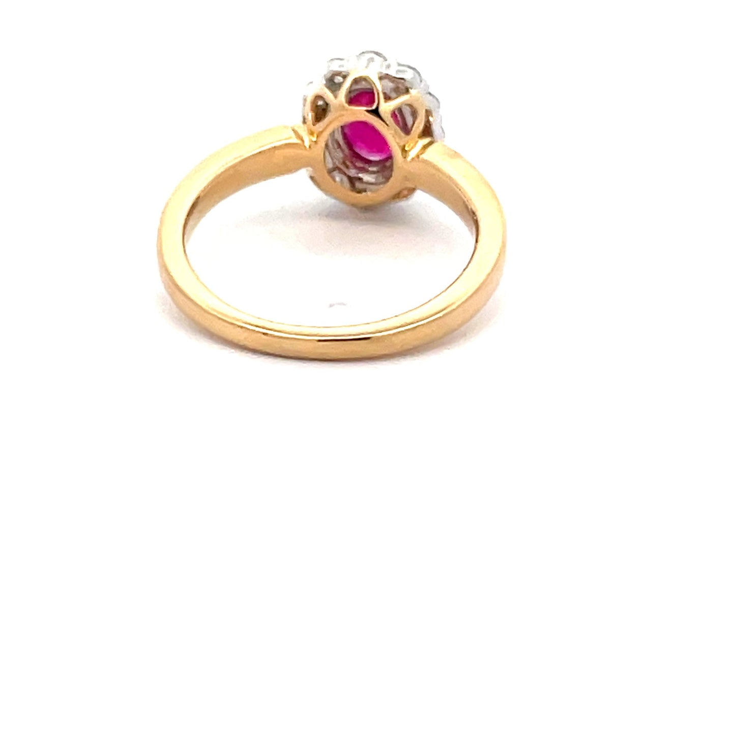 Ruby and Round Brilliant Cut Diamond Cluster Ring  Gardiner Brothers