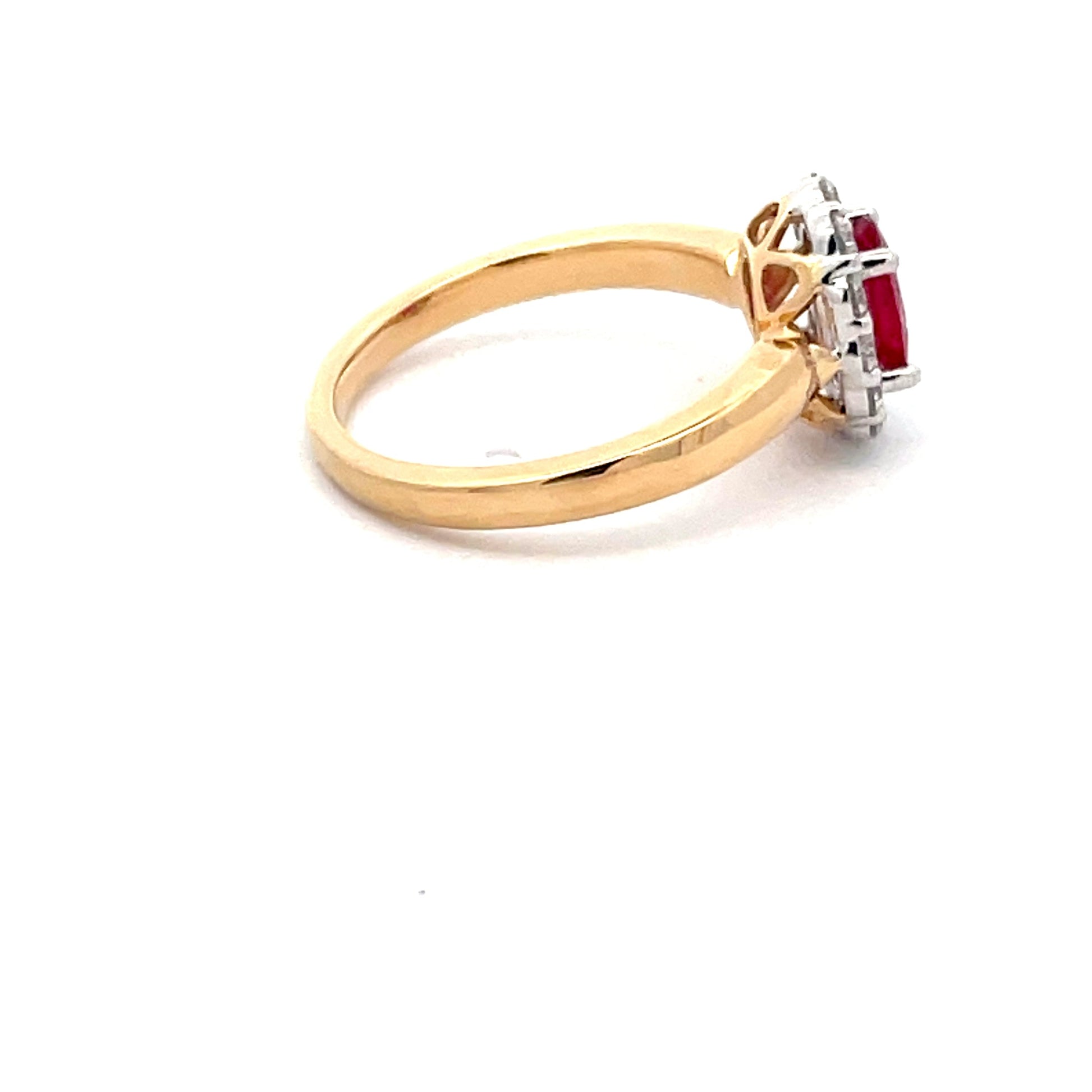 Ruby and Round Brilliant Cut Diamond Cluster Ring  Gardiner Brothers