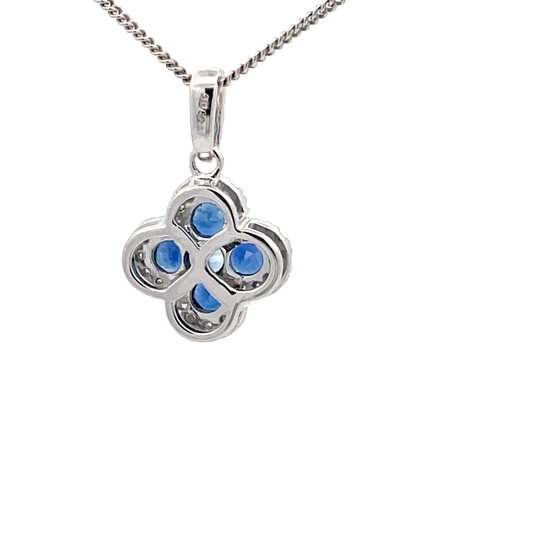 Sapphire and diamond Flower Shaped Pendant  Gardiner Brothers