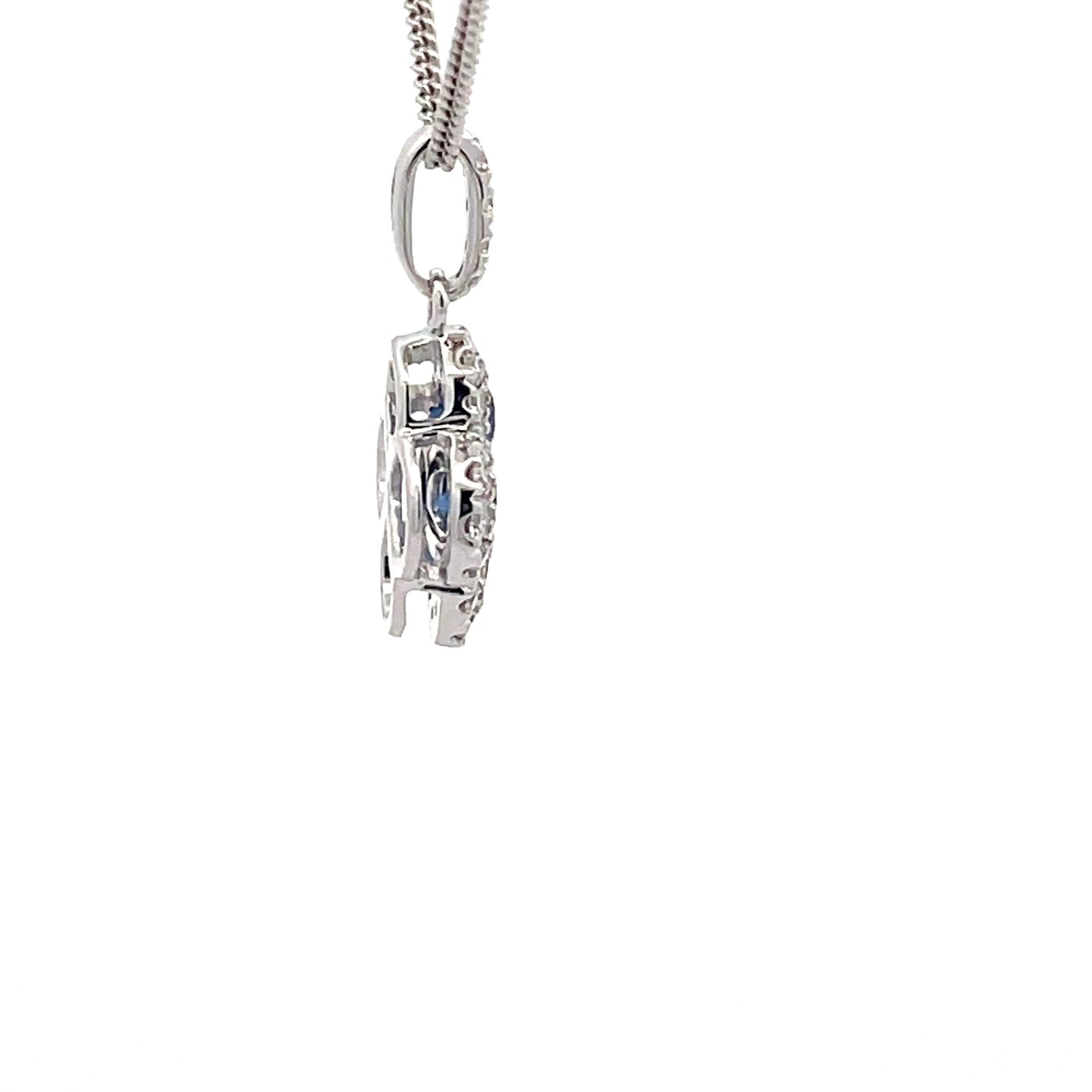 Sapphire and diamond Flower Shaped Pendant  Gardiner Brothers