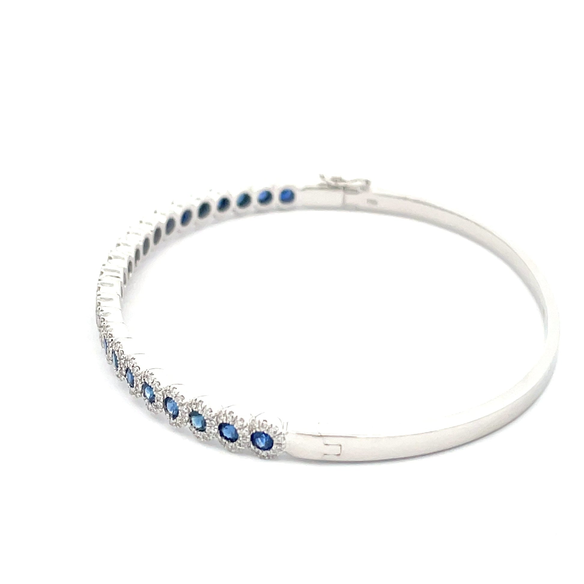 Sapphire and Round Brilliant Cut Diamond Bangle  Gardiner Brothers