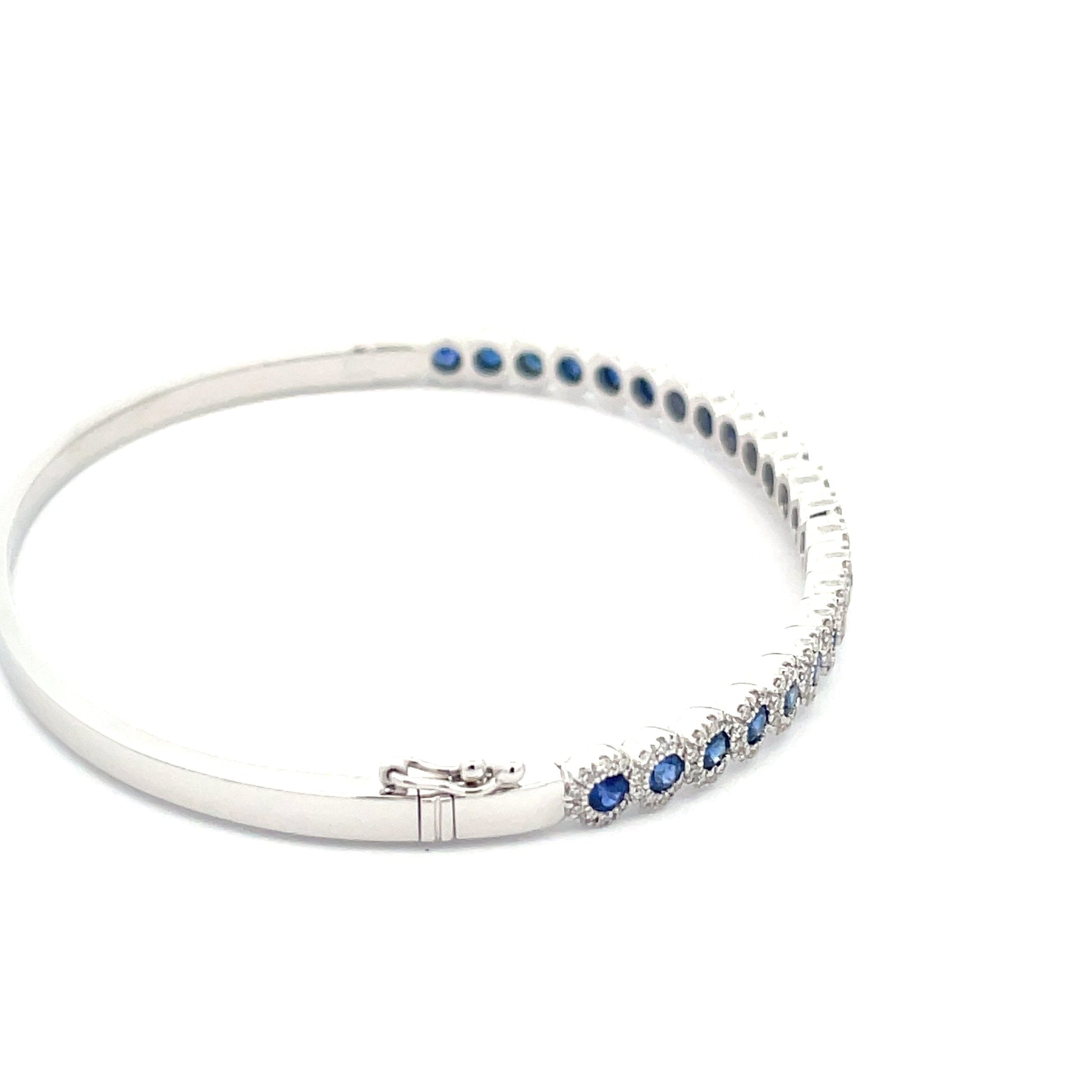 Sapphire and Round Brilliant Cut Diamond Bangle  Gardiner Brothers